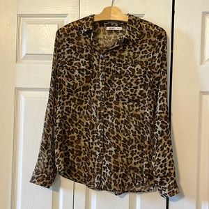 Old Navy Sheer Leopard Utility Shirt